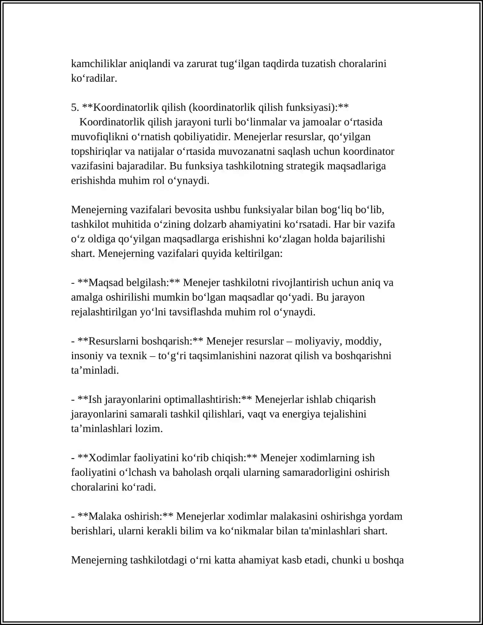 MENEJER VA TASHKILOTDAGI OʻRNI 4