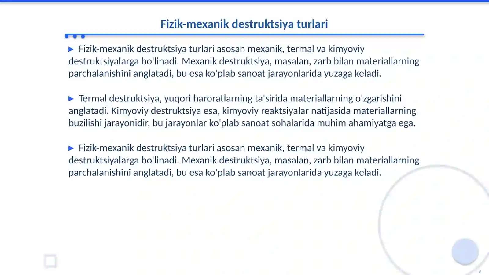Fizik-mexanik destruktsiya va biologik destruktsiya 4