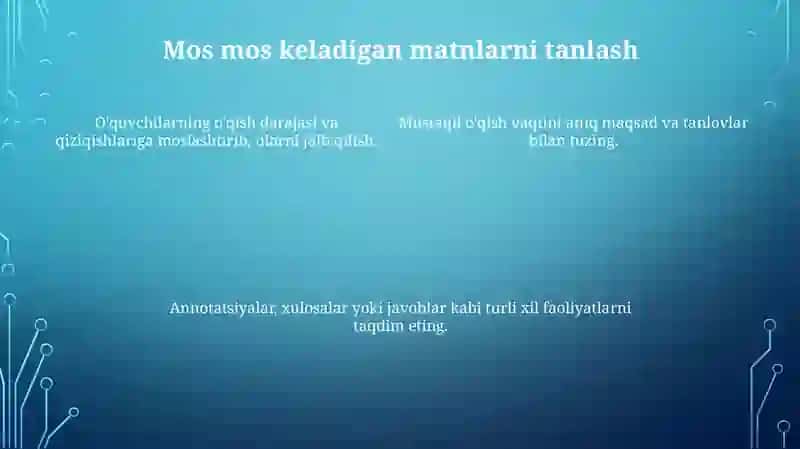 Òqish darslarida mustaqil ishlarni tashkil etish 4