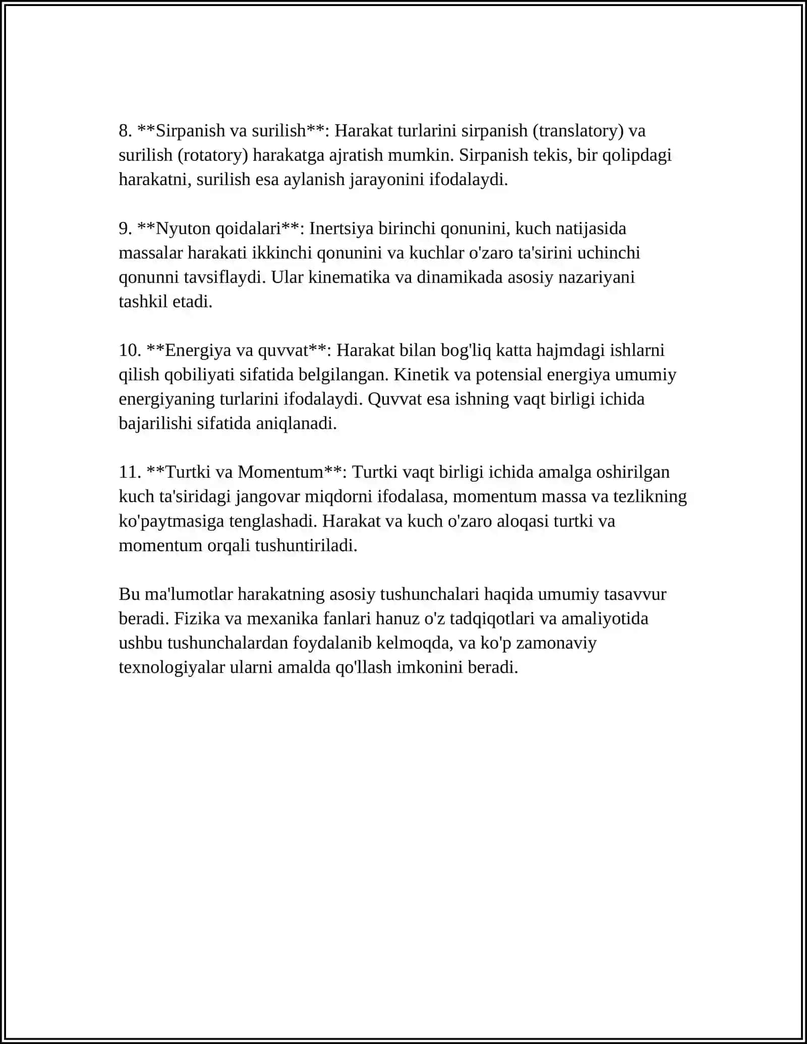 Yerning tortishish maydonida jismlarning harakati 4