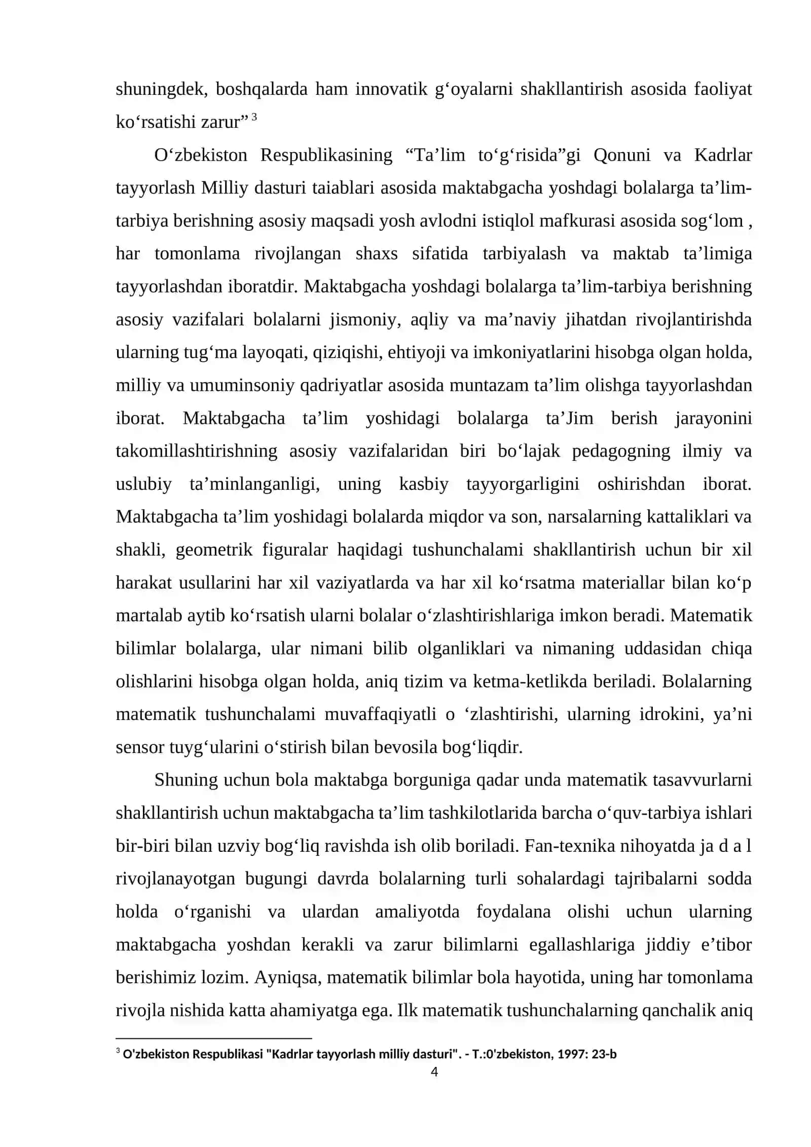 Matematik tasavvurlarni shakllantirish nazariyasi va texnologiyalari 4