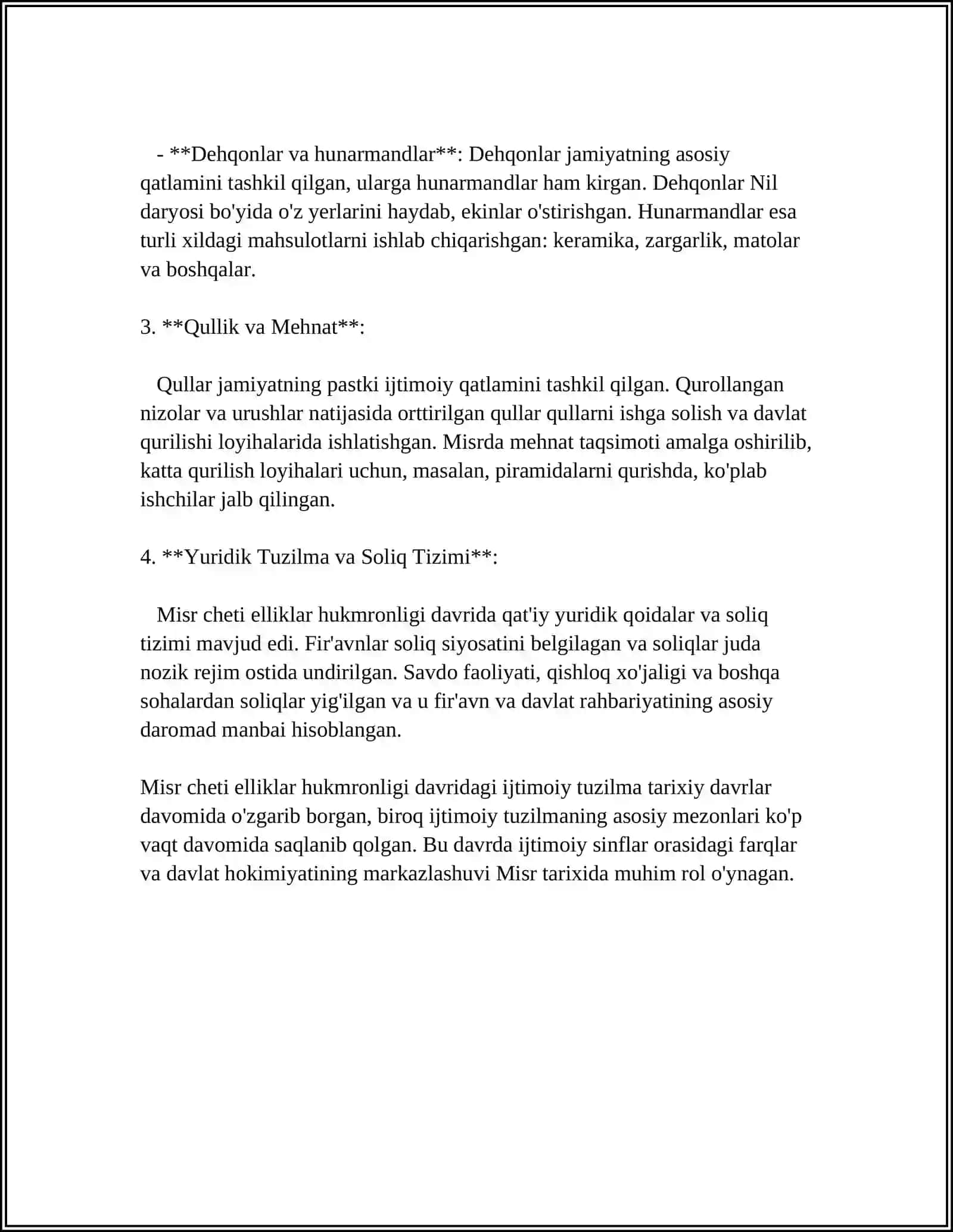 MISR CHET ELLIKLAR HUKMRONLIGI DAVRIDA.SOʻNGI PODSHOLIK DAVRIDA MISR (MILODDAN AVVALGI XI ASRDAN MILODDAN AVVALGI VI ASRGACHA ).QADIMGI MISR MADANIYATI 4