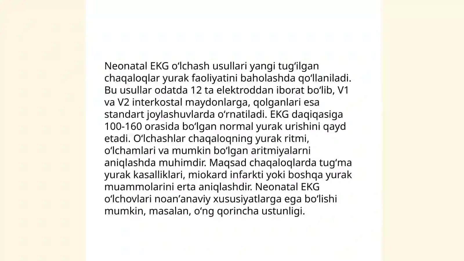 Yangi tugʻilgan chaqaloqlarda EKG ni òziga xos xususiyatlari 4