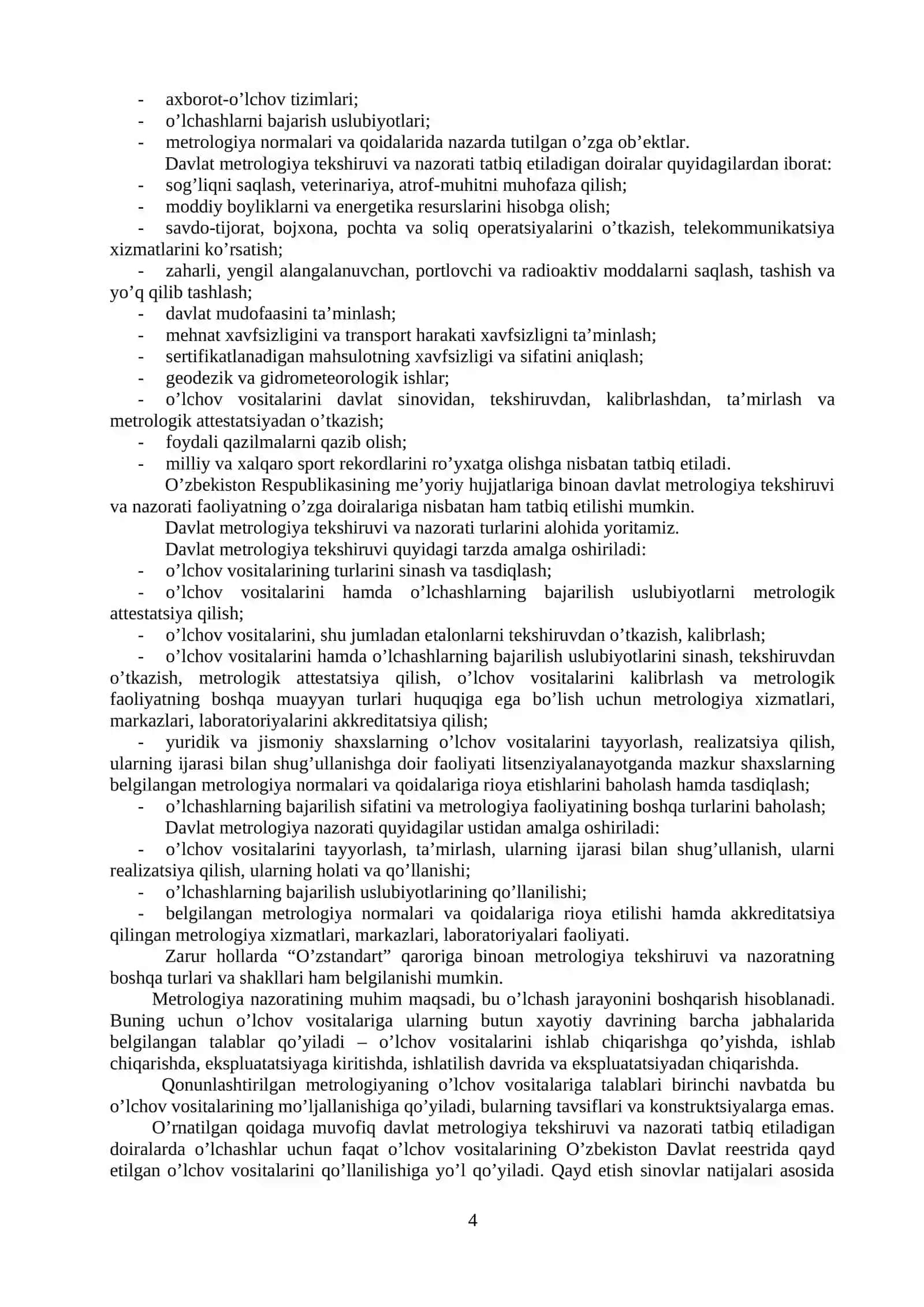 METROLOGIYA VA STANDARTLASHTIRISH 4