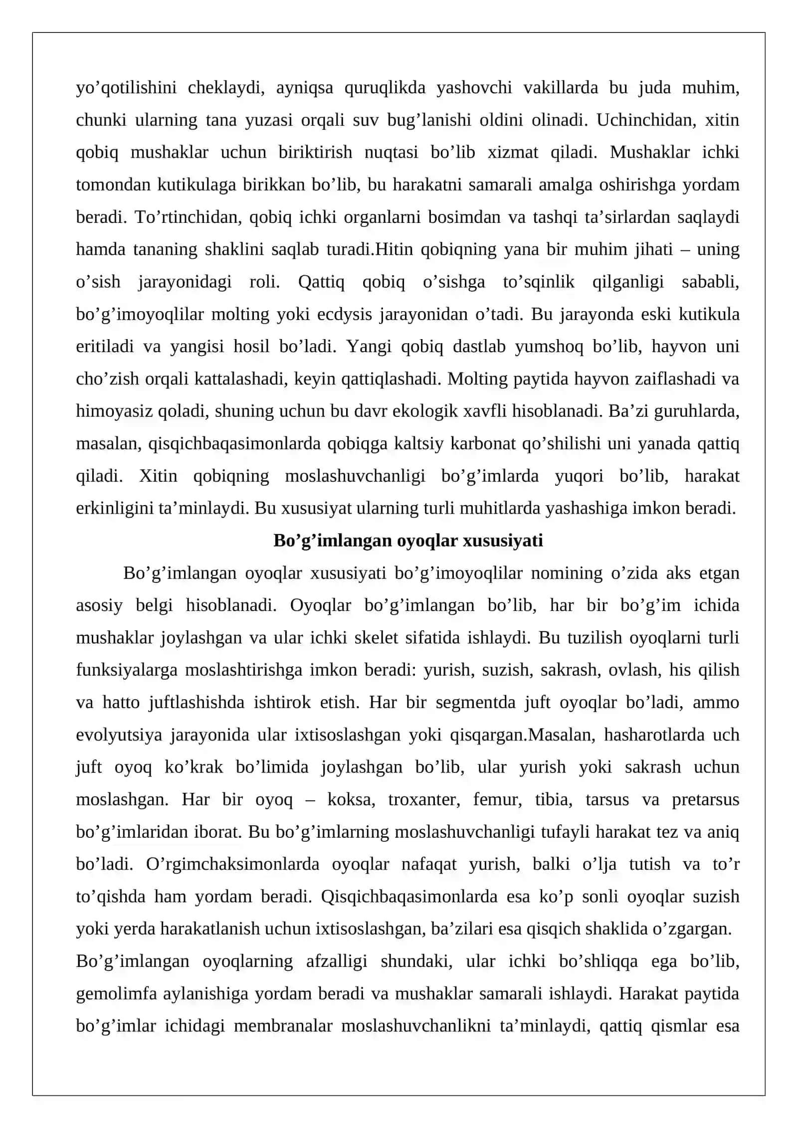 Bo’g’imoyoqlilar tipi. Hasharotlar sinfi vakillari 4