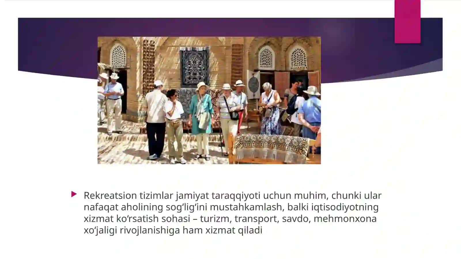 Hududiy rekreatsion tizimlari (XRT) rekreatsiya maqsadida rayonlashtirish 4