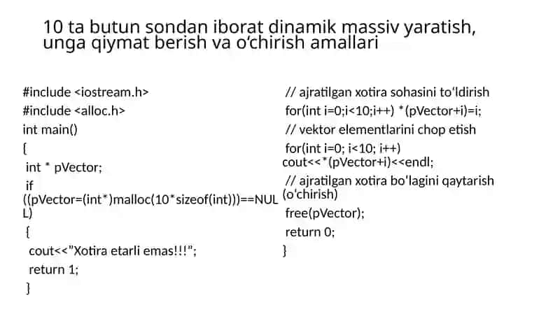 C++ tilida dinamik massivlar 4