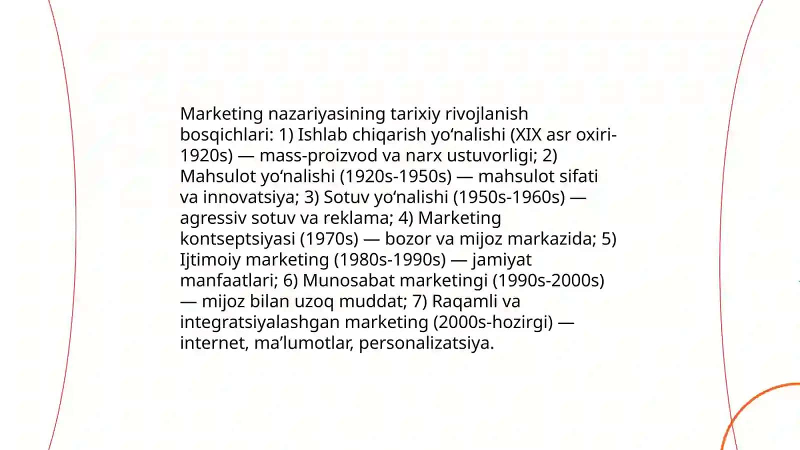 marketing nazariyasi tushunchasi va uning evolyutsiyasi 4