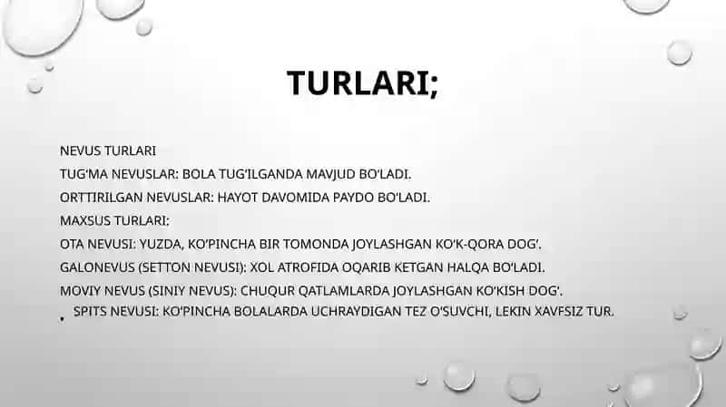 Nevuslar. Ksantelazmalar. Lipomalar. Gidromalar 4