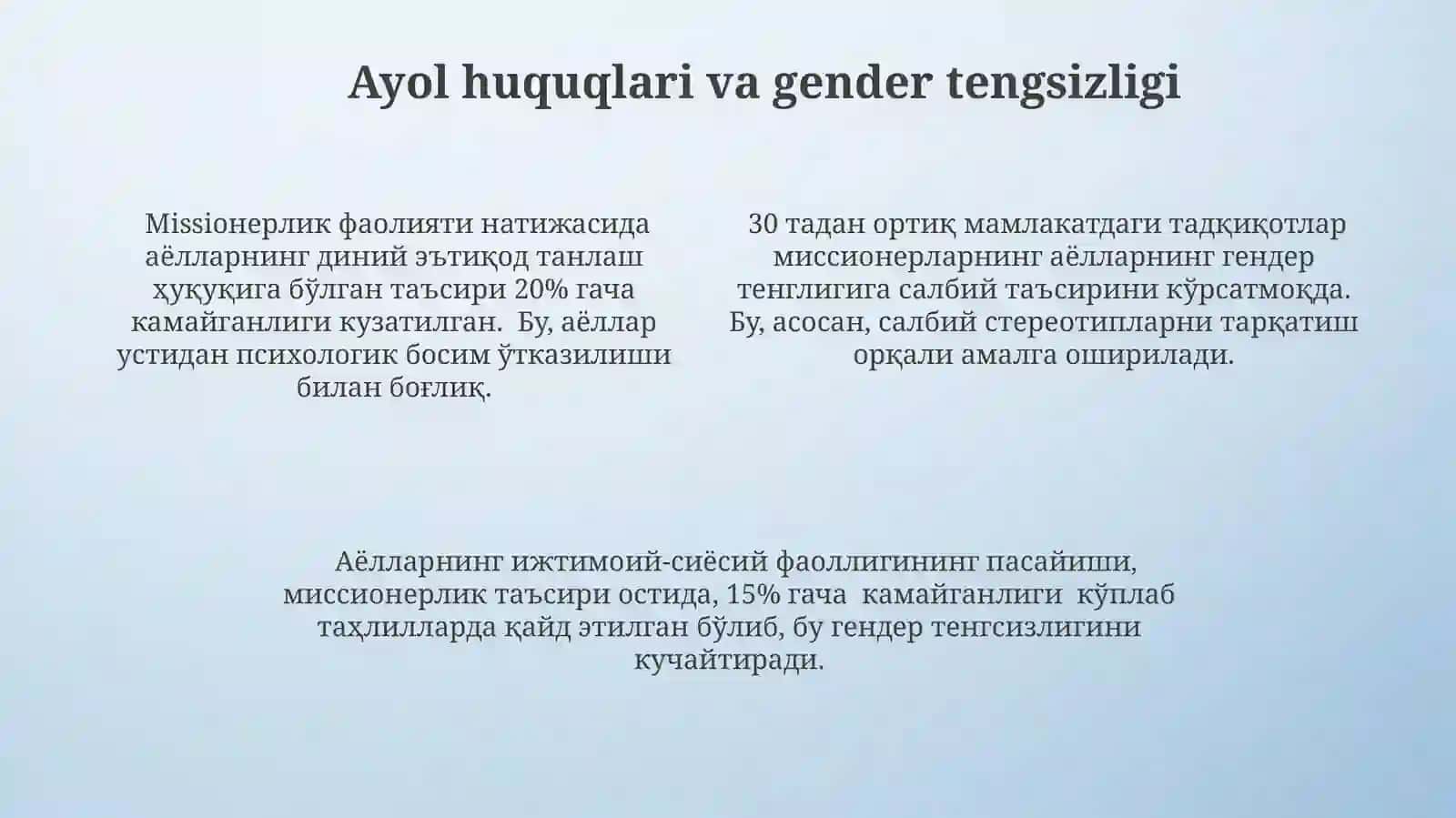 Missionerlik va prozelitzmning diniy etiqotni tanlashga salbiy tasiri 4