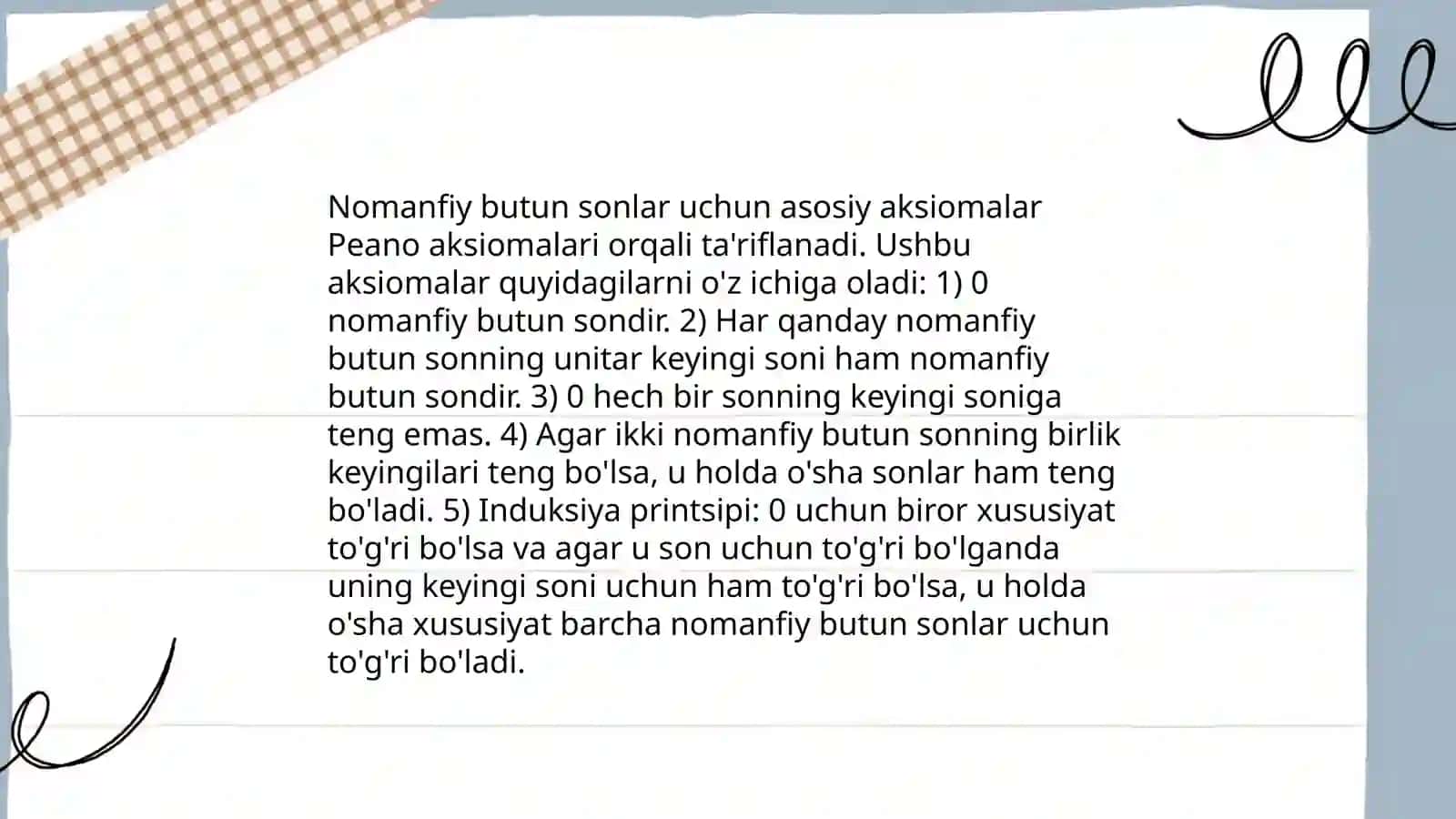 Nomanfiy butun sonlar to'plami 4