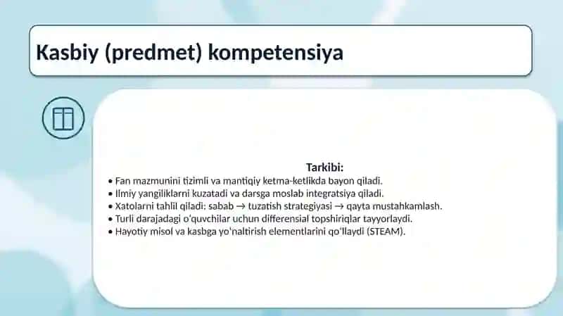 Zamonaviy o'qituvchi kompetensiyalari 4