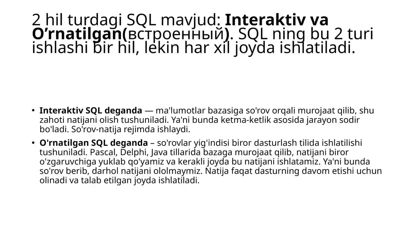 SQL va DDL 4