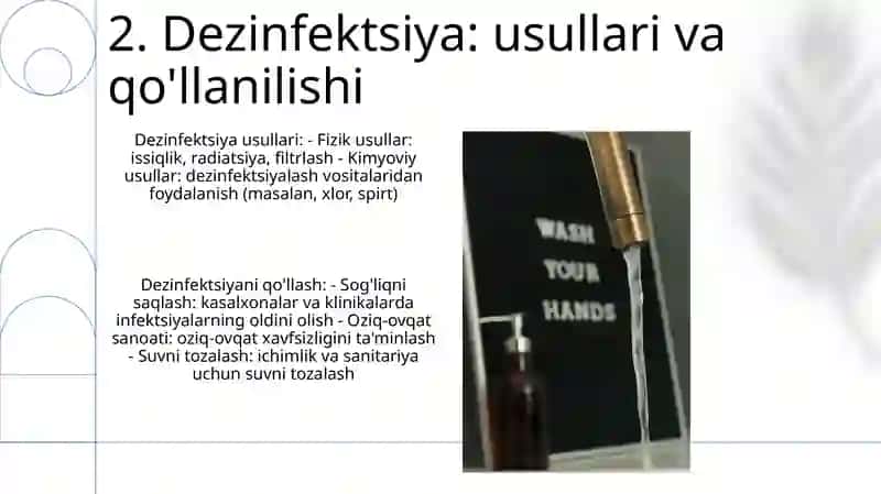 Dezinfektsiya, Sterilizatsiya va Deratizatsiya 4