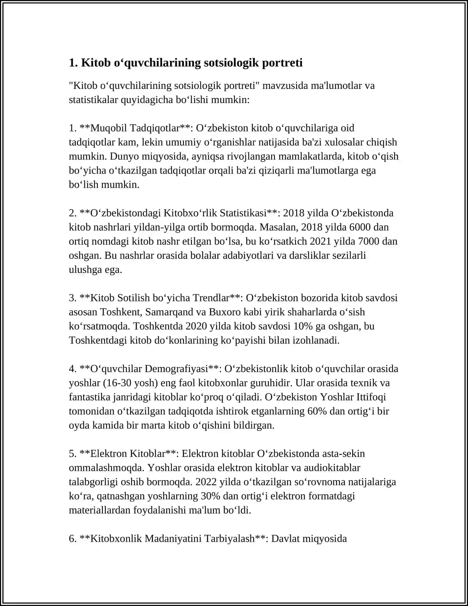 KUTUBXONALARDA KITOB O‘QUVCHILARINI O‘RGANISH SOHASIDAGI SOTSIOLOGIK TADQIQOTLAR 4