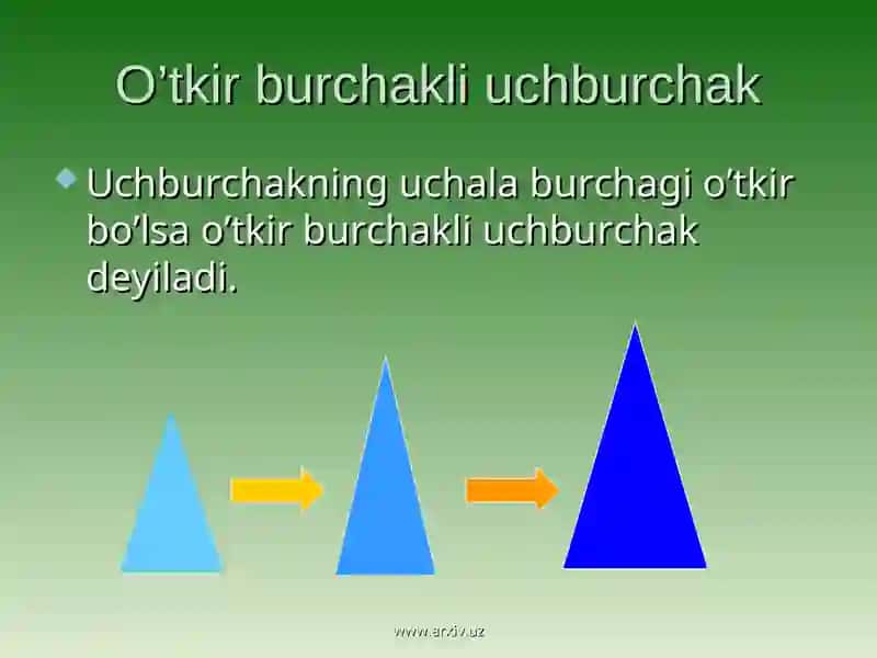 Uchburchalarga oid savollar va masalalar 4