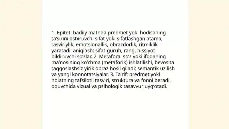 Badiiy uslubga xos matnlar tahlili 4