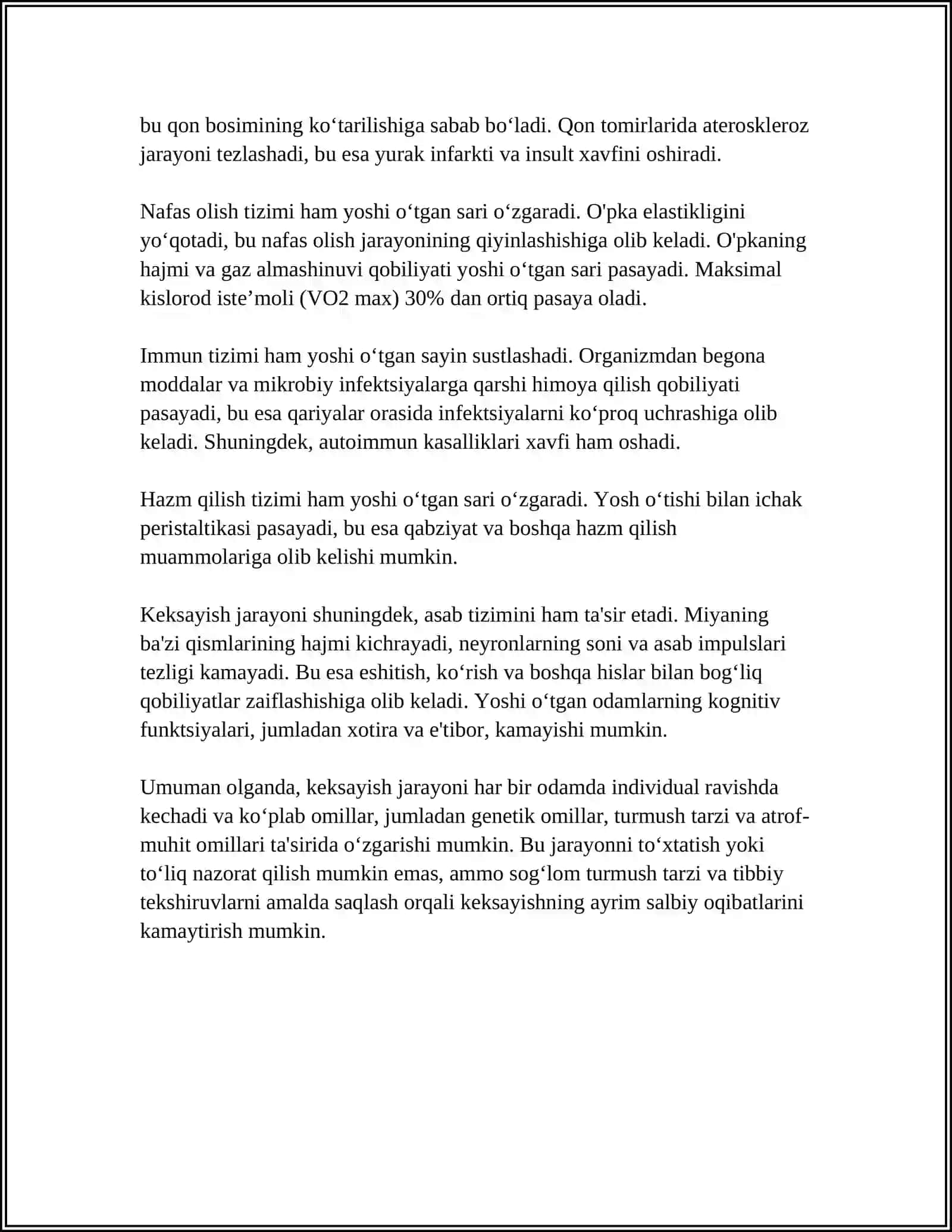 KEKSA BEMOR. KEKSA ORGANIZMNING FIZIOLOGIK XUSUSIYATLARI 4