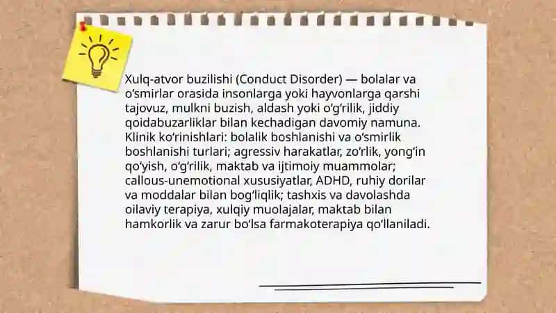 Bolalar va osmirlardagi shaxs va hulq-atvor buzilishlari 4