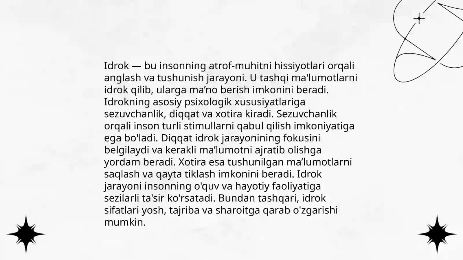 Idrok haqida tushuncha va uning xususiyatlari 4