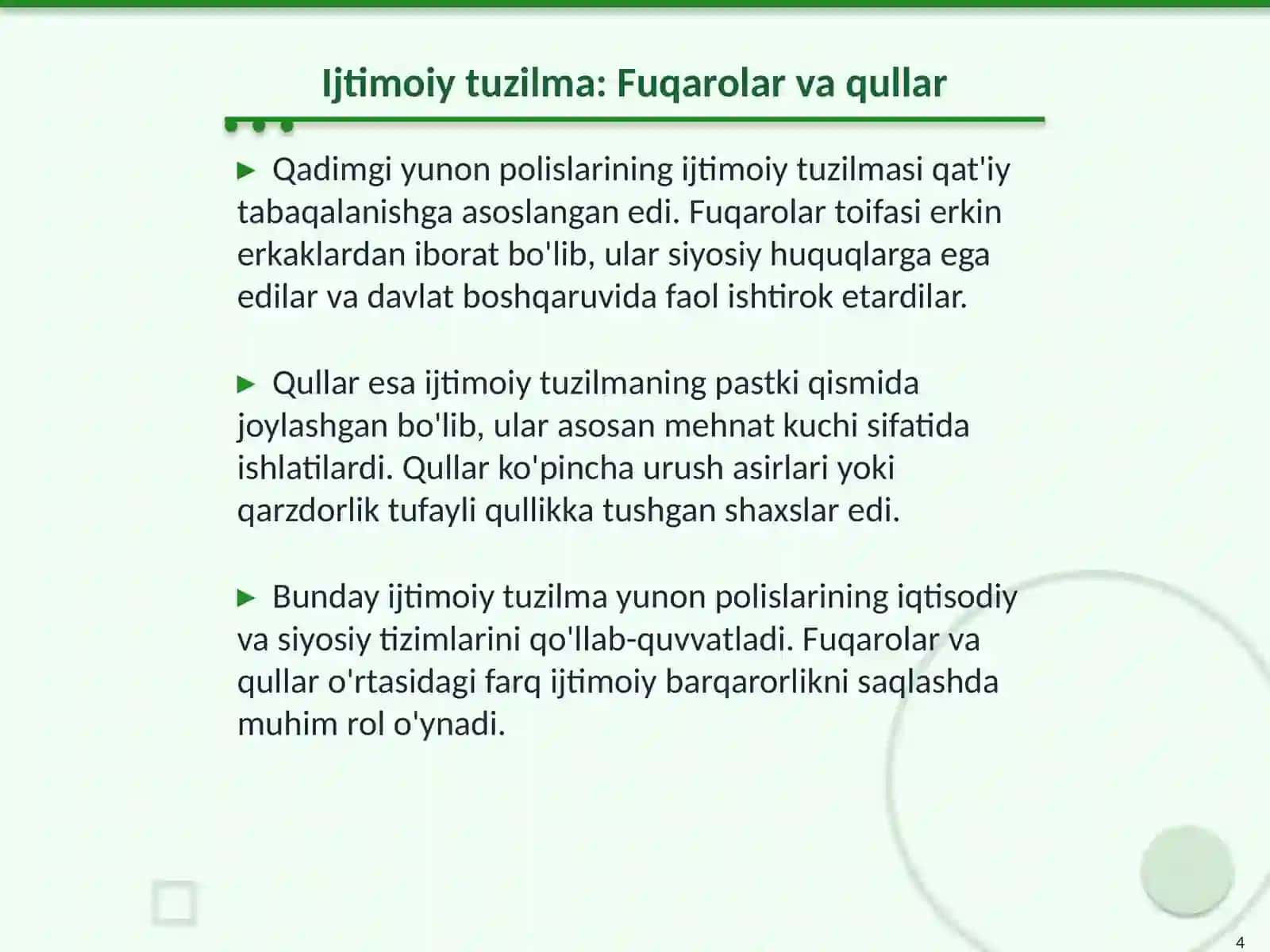 Qadimgi yunon polislarining gʻoyaviy-siyosiy asoslari, quldorlik demokratiyasi ideologiyasi 4