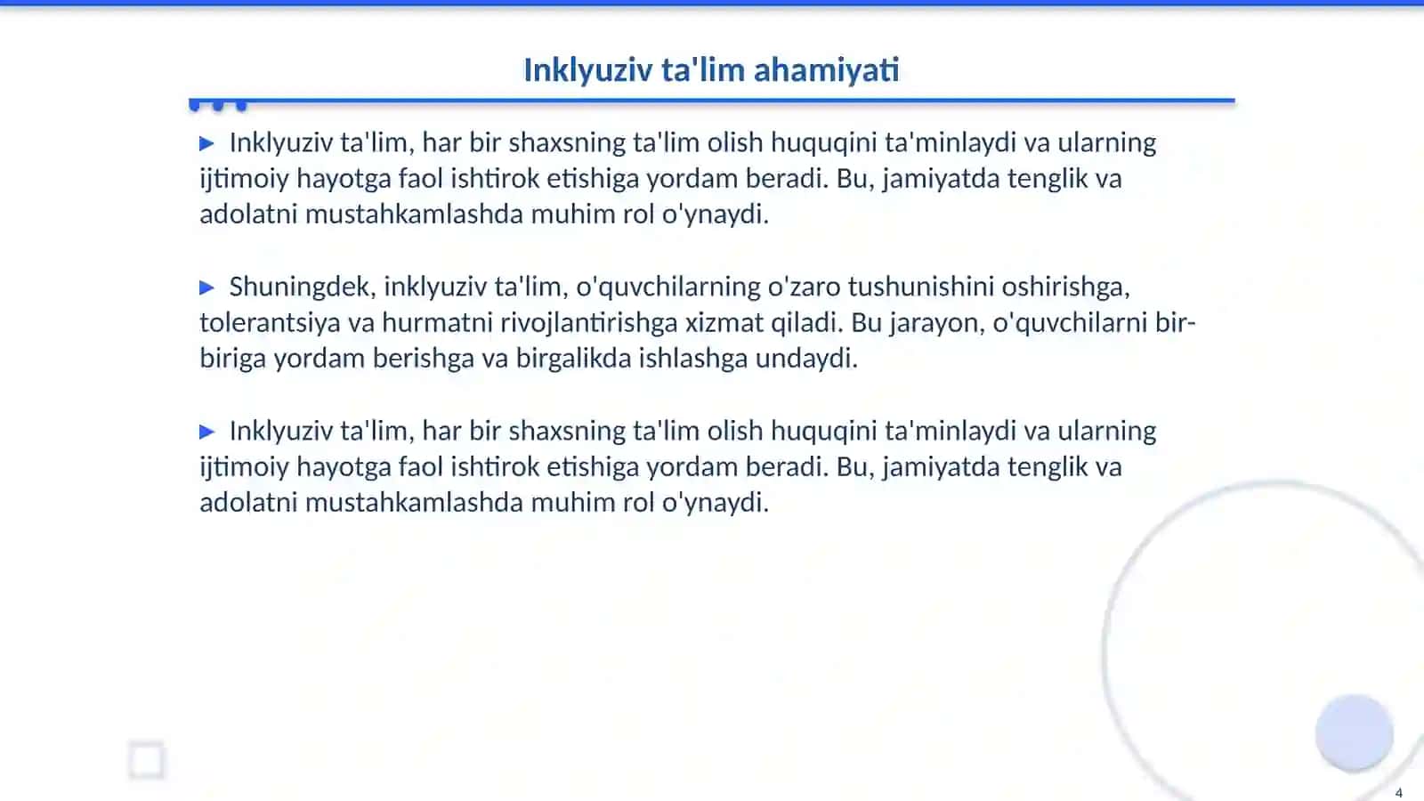 Inklyuziv ta'limning huquqiy asoslar 4