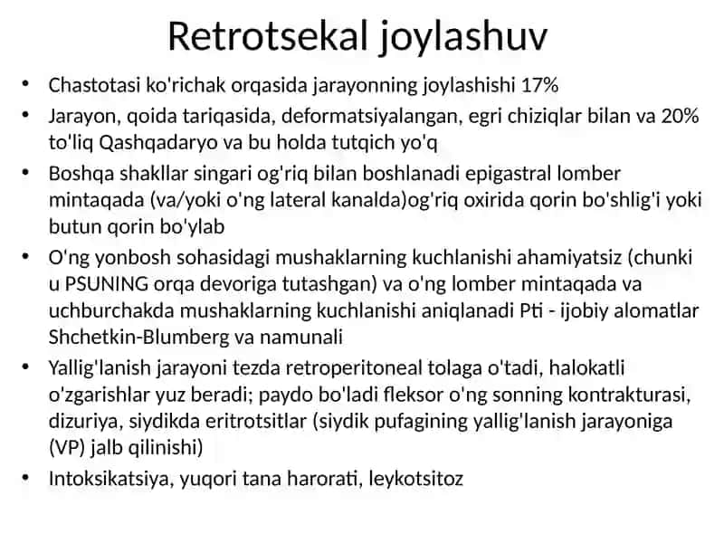 Oʻtkir appenditsita tipik kechishi 4