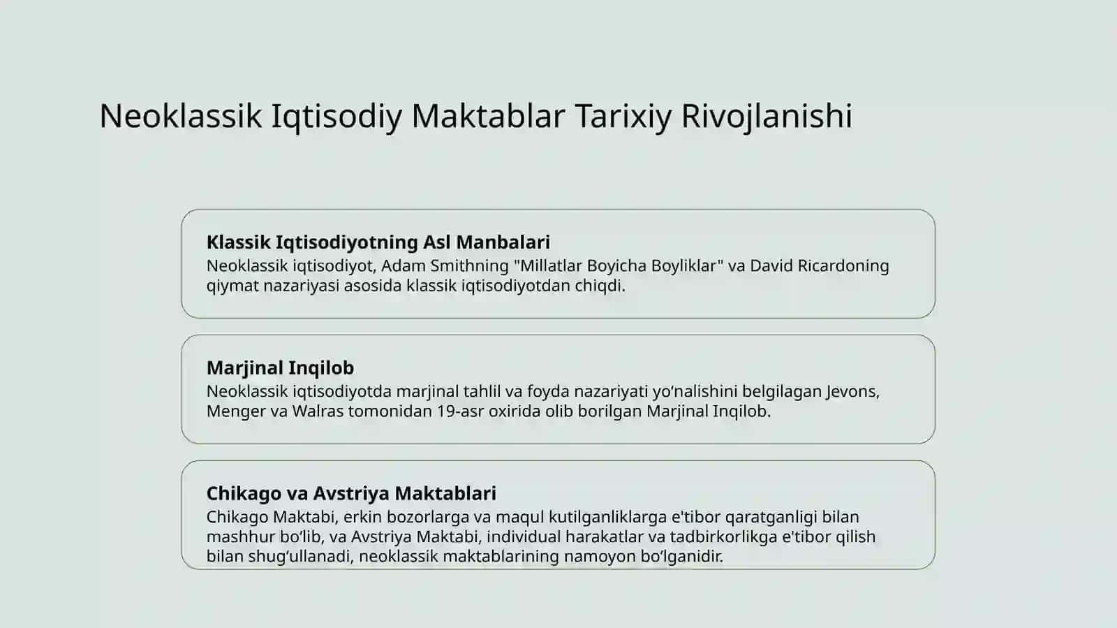 Marjinalizm taʼlimoti. neoklassik iqtisodiy maktablar 4