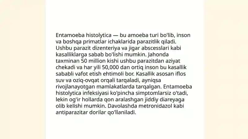 Odamda parazitlik qiluvchi sodda hayvonlar 4