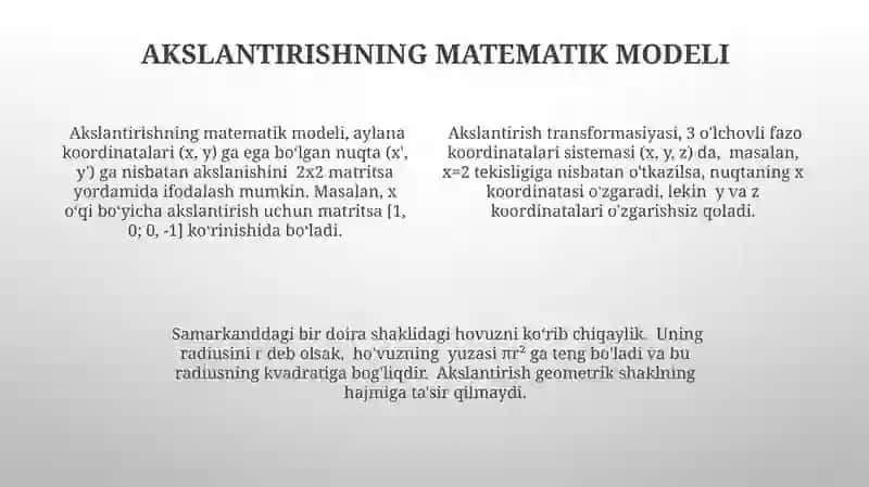 Doirani o'z-o'ziga akslantirish 4