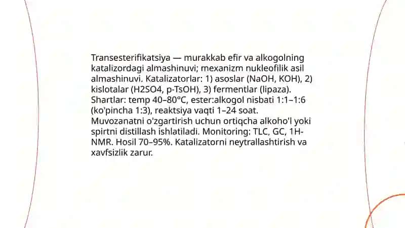 Murakkab efirlarga hos tajribalar 4