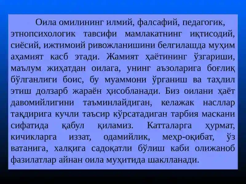 Yoshlarni oilaviy hayotga tayyorlash 4
