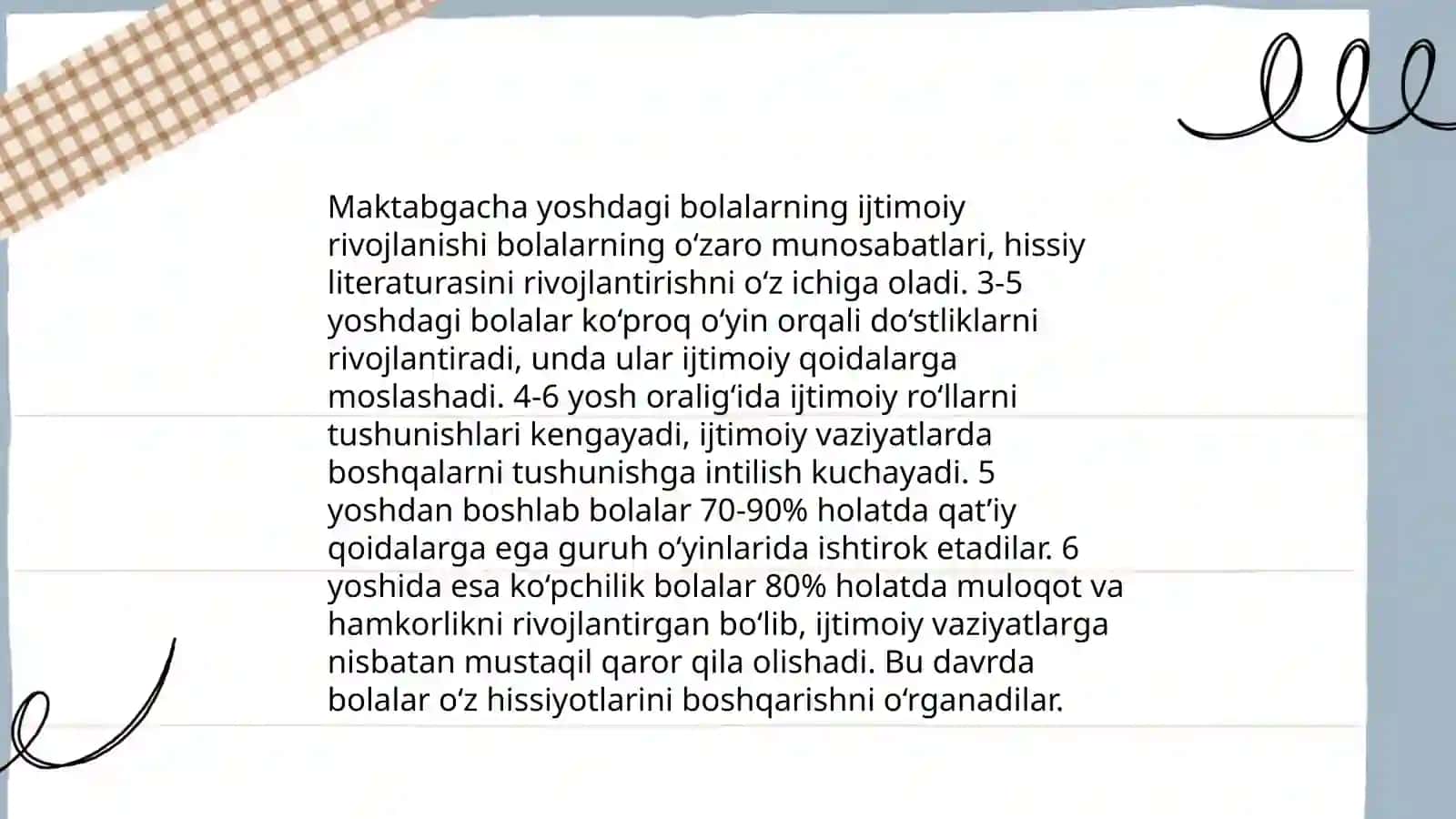 Maktabgacha yoshdagi bolalarning yoshga doir pedagogik va psixologik xususiyatlari va ularning bola sogʻlom rivojlanishidagi ahamiyati 4