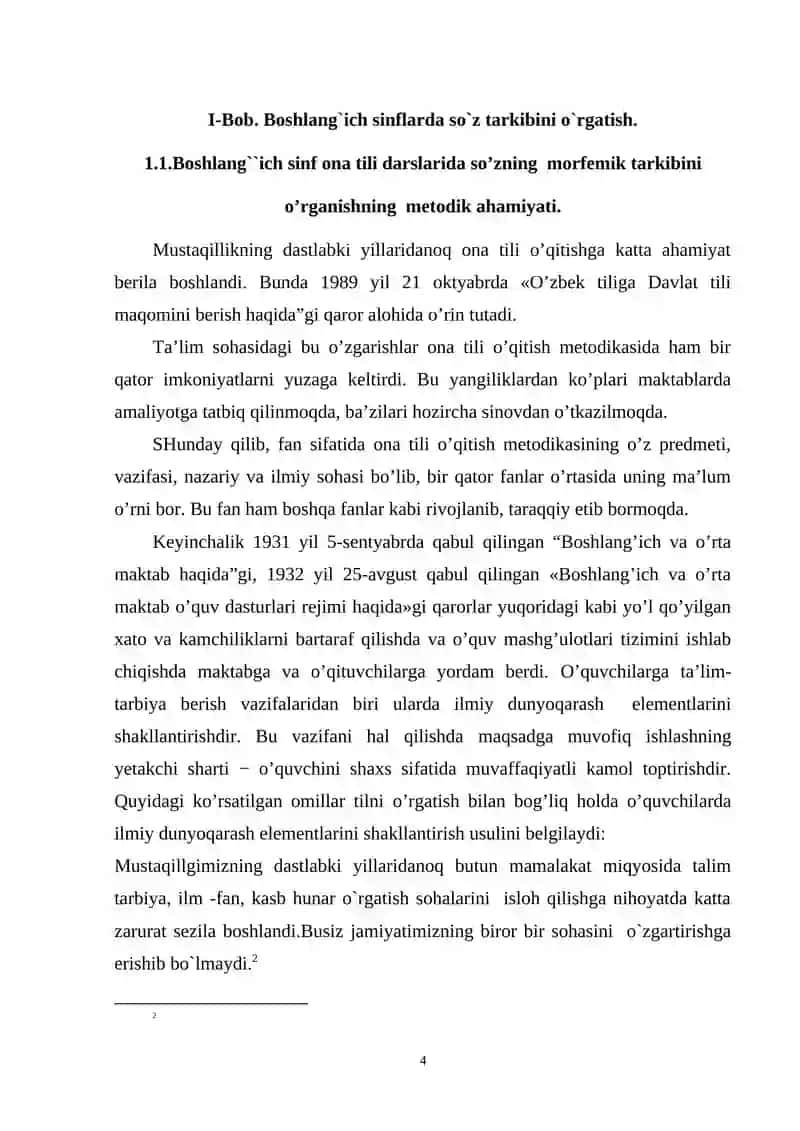 Boshlang`ich sinflarda so`z tarkibi mavzusini o`rgatish metodikasi. 4