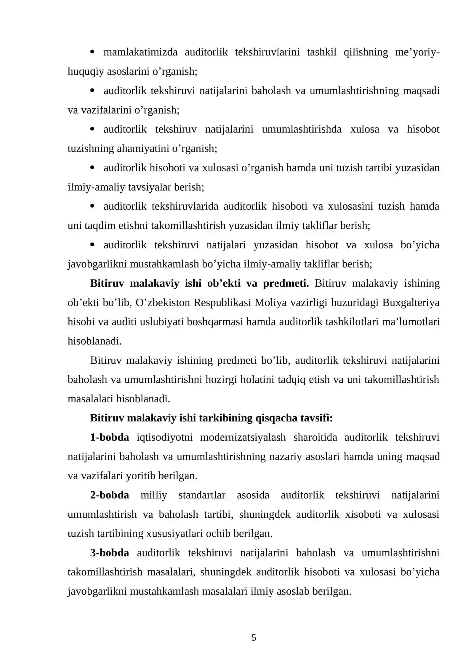 Auditorlik tekshiruvi natijalarini baholash va umumlashtirish 4