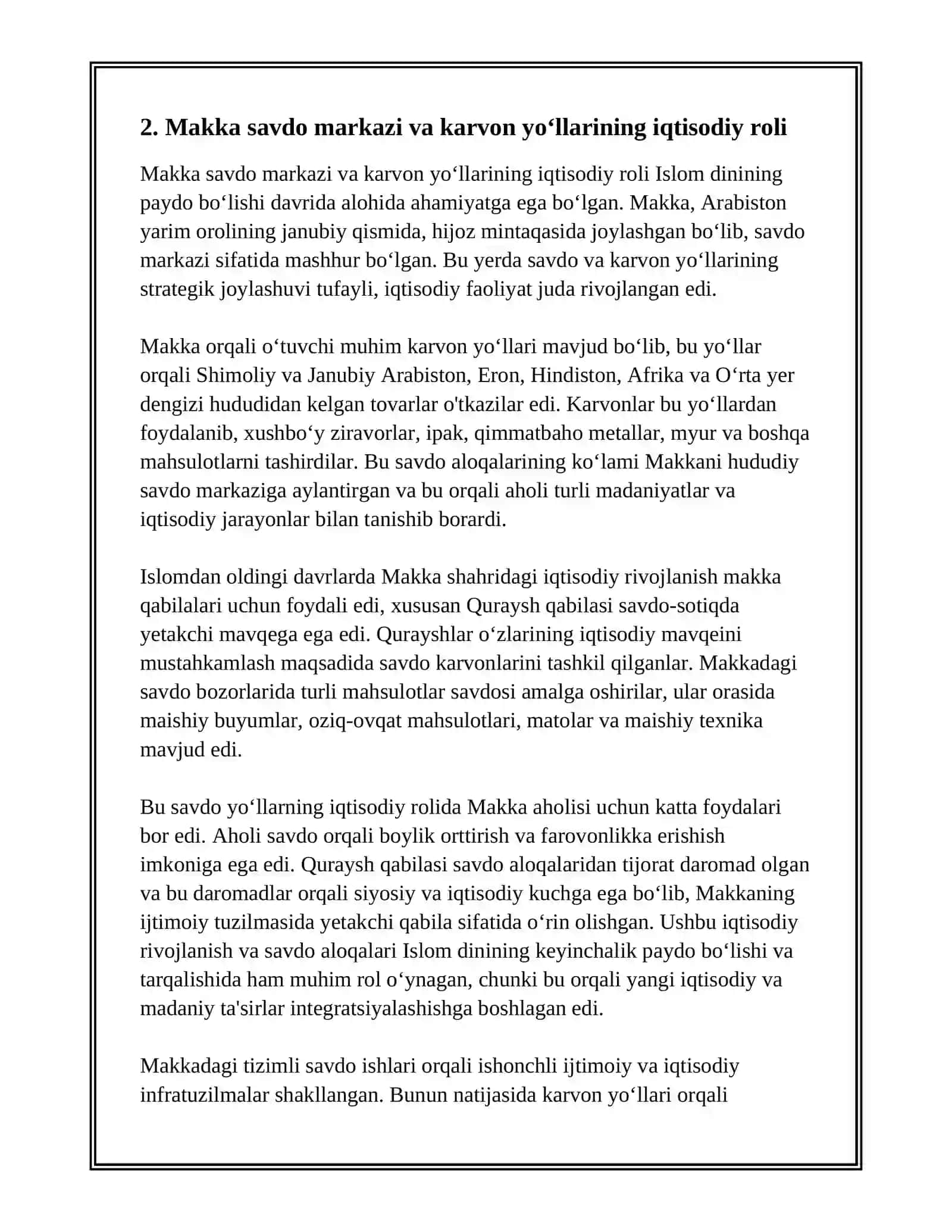 ISLOM DININING PAYDO BO‘LISHIDAGI IJTIMOIY, IQTISODIY, SIYOSIY VA MADANIY SHAROITLAR 4