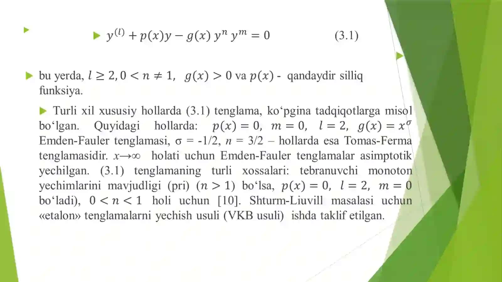 Emden - Fauler tipidagi tenglamalarningVKB echimlari 4