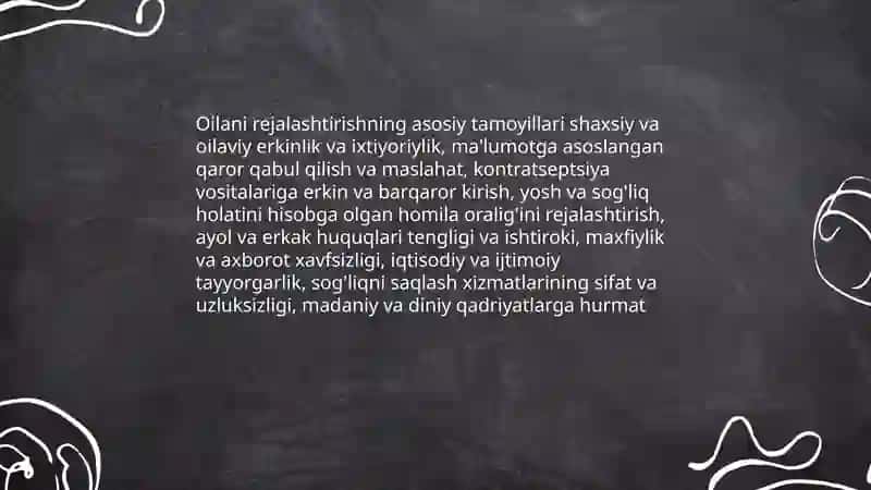 Soglim oila. Oilani rejalashtirish usullari. Repraduktiv salomatlik 4