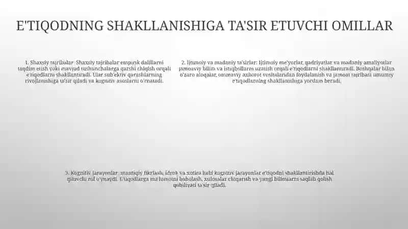Dalillash Va Ishonch-E'Tiqodning Shakllanish Jarayoni 4