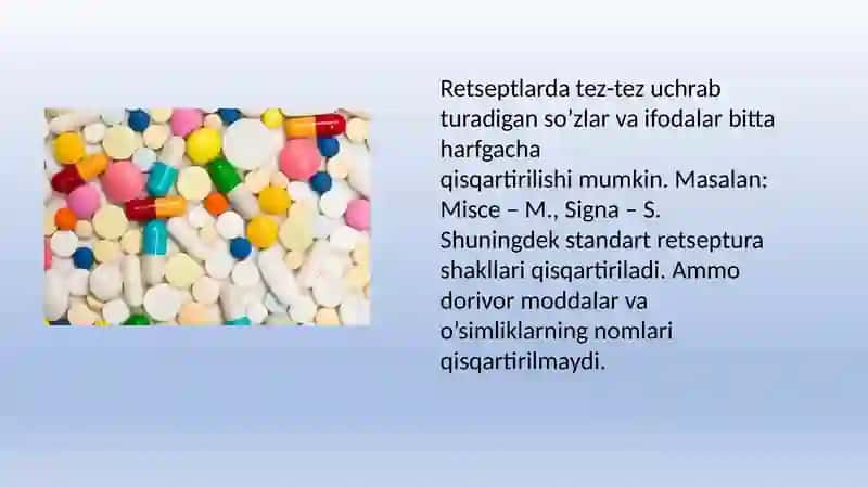 Retsepdagi asosiy qisqartmalar 4