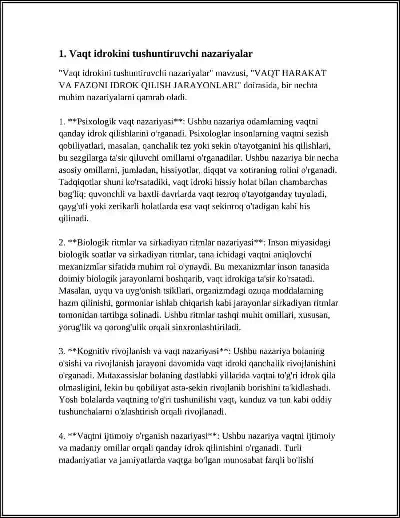 VAQT HARAKAT VA FAZONI IDROK QILISH JARAYONLARI 4