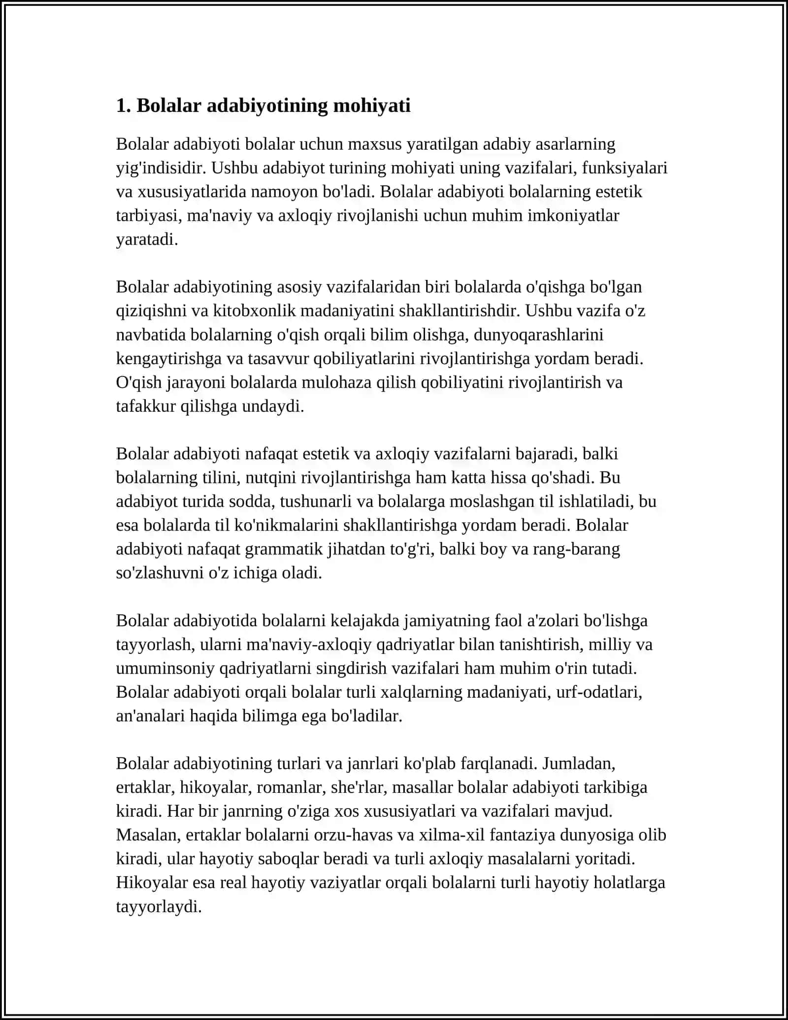 ADABIYOT (BOLALAR ADABIYOTI) FANINING MAQSAD VA VAZIFALARI 4