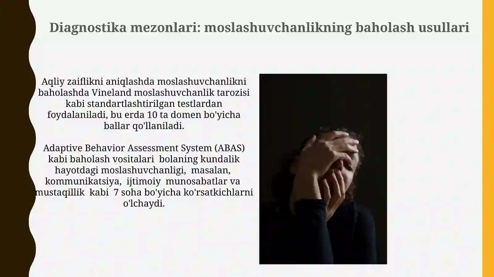 Aqli zaiflikning klinik belgilari va diagnostikasi 4