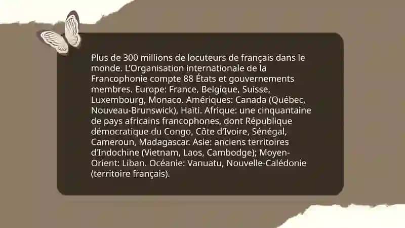 La langue française dans le monde. La Francophonie 4