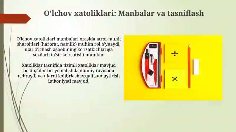 O‘lchov asboblari va o‘lchash xatoliklari 4