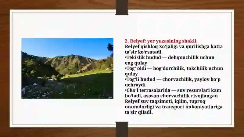 Geografiya va iqtisodiy bilim asoslari Yo'nalishi 4
