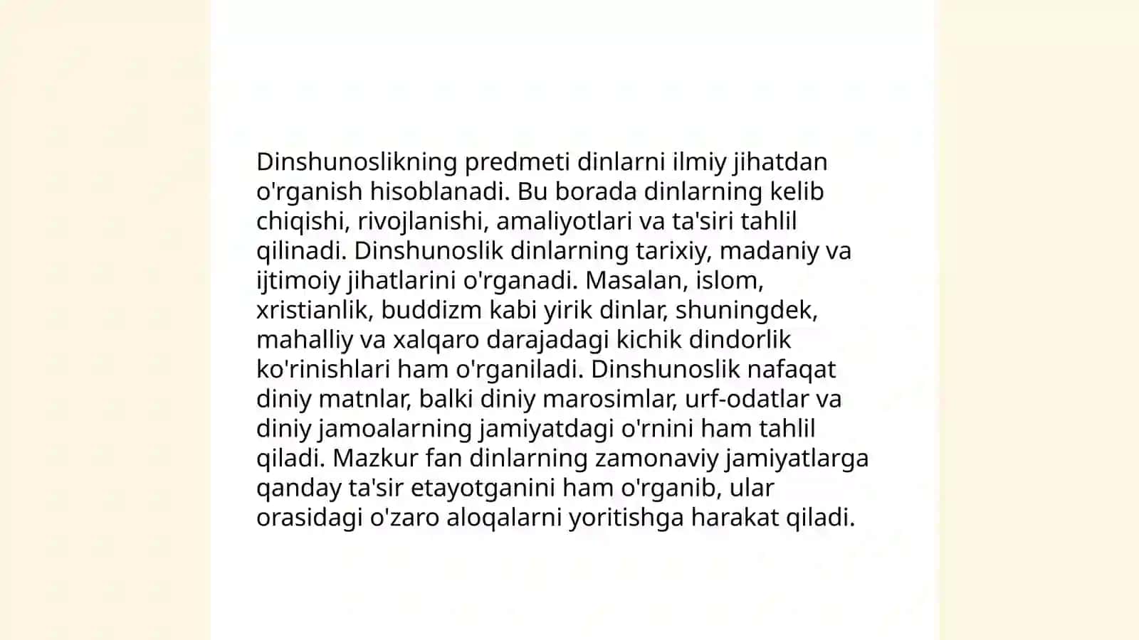 Dinshunoslikning fan sifatida shakllanishi, predmeti, funksiyalari va kategoriyalari 4
