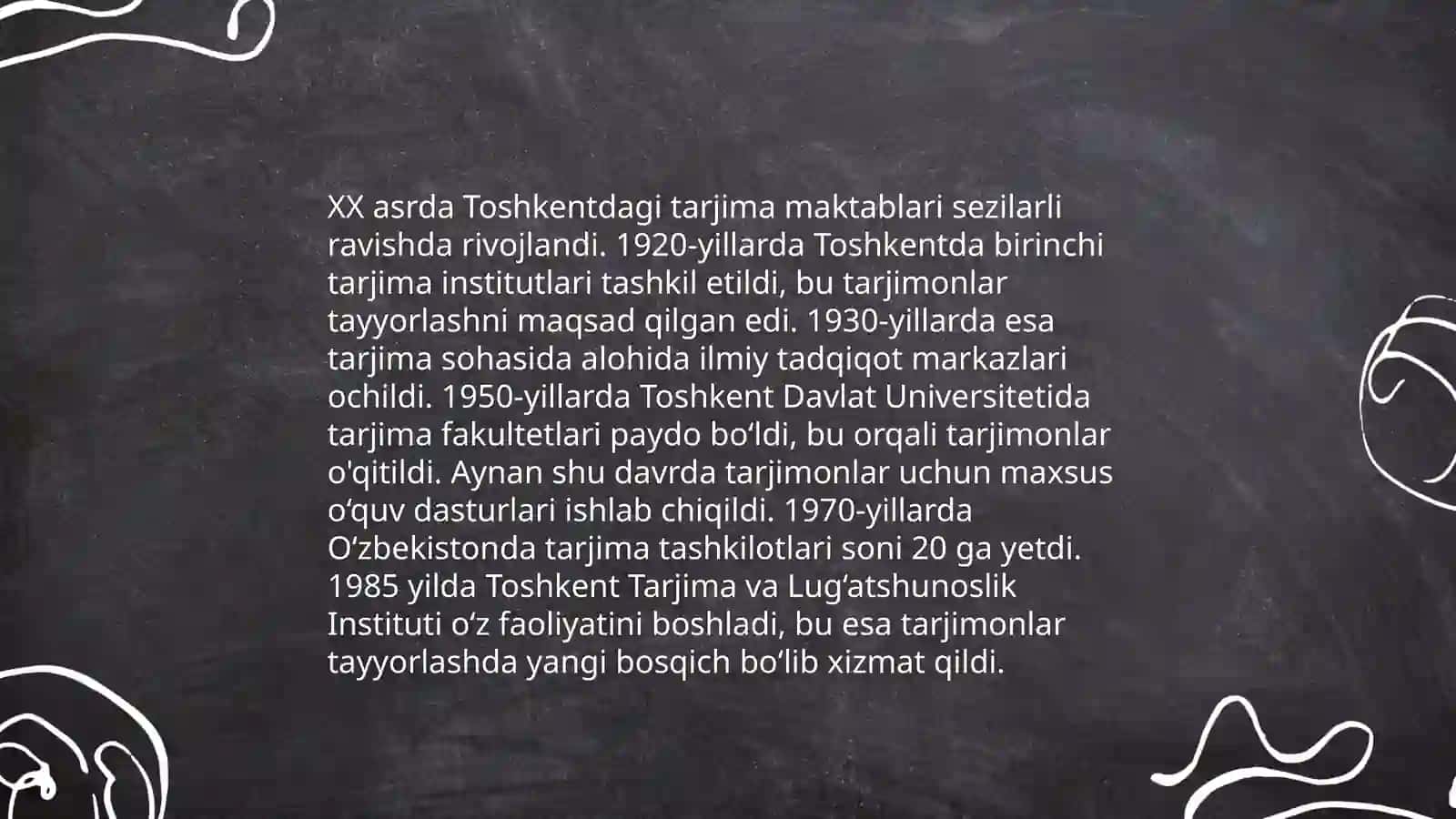 XIX -XX ASR. Toshkent tarjima maktabi 4