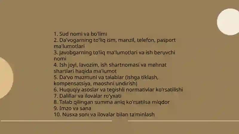 Mehnat nizolarini sudda ko'rishning protsessual xususiyatlari 4