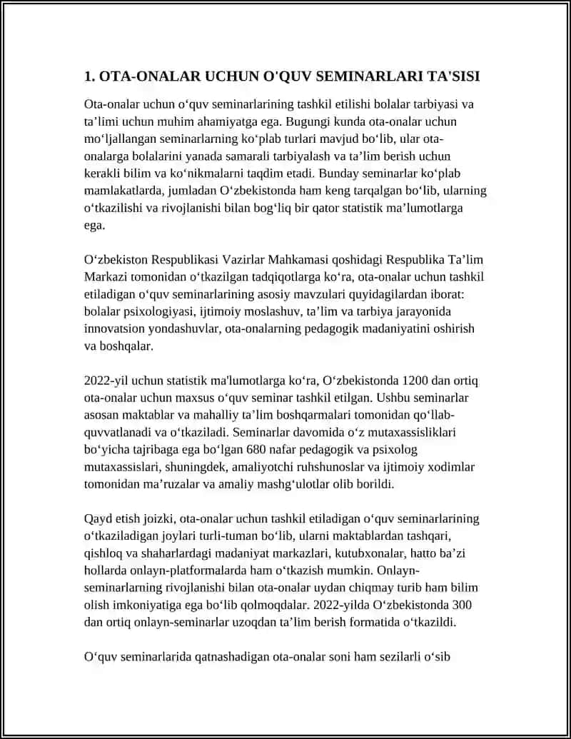 OTA-ONALAR UCHUN O'QUV SEMINARLARI TA'SISI 4